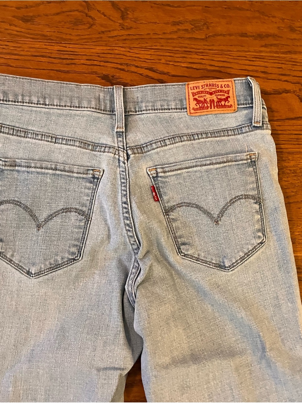 Levi's Light Blue Straight Leg Women's Jeans with Signature Back Pockets